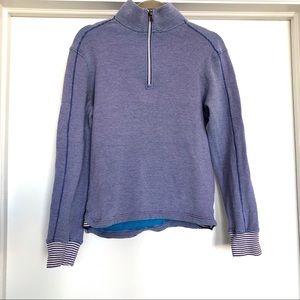Robert Graham 1/4-Zip Pullover Stripe Blue Sweater